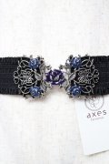 axes femme / バラ×蝶デザインゴムベルト  シルバー Y-25-10-16-024-AX-ZA-SZ-ZY