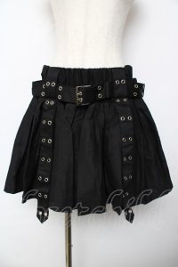 ACDC RAG / ベルト付きプリーツスカート  黒 Y-25-10-16-158-PU-SK-SZ-ZY
