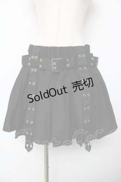 画像1: ACDC RAG / ベルト付きプリーツスカート  黒 Y-25-10-16-158-PU-SK-SZ-ZY
