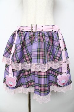 画像1: ACDC RAG / パステルグルーミー ベルトスカート F パープル Y-25-10-16-159-PU-SK-SZ-ZY