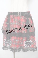 ACDC RAG / ダークグルーミー ベルトスカート  赤 Y-25-10-16-161-PU-SK-SZ-ZY