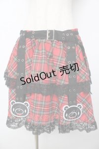 ACDC RAG / ダークグルーミー ベルトスカート  赤 Y-25-10-16-161-PU-SK-SZ-ZY