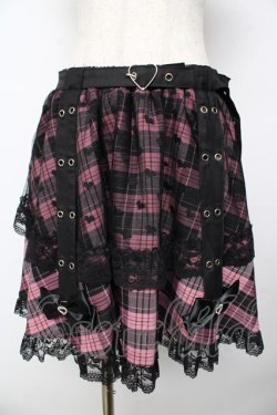 画像1: ACDC RAG / LOVE PUNKミニスカート  ピンク Y-25-10-16-162-PU-SK-SZ-ZY