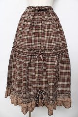 PINK HOUSE / オリジナルクマレースチェックスカート F ブラウン Y-25-10-16-163-LO-SK-SZ-ZY