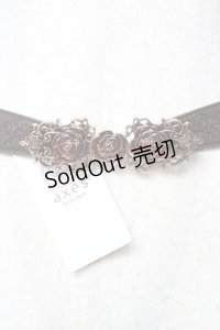 axes femme / バラｘエンボスゴムベルト  Dブラウン Y-25-10-16-026-AX-BL-SZ-ZY