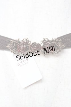 画像1: axes femme / バラｘエンボスゴムベルト  Dブラウン Y-25-10-16-026-AX-BL-SZ-ZY