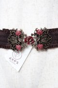 axes femme / バラ×蝶デザインゴムベルト  ゴールド Y-25-10-16-028-AX-ZA-SZ-ZY