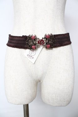 画像2: axes femme / バラ×蝶デザインゴムベルト  ゴールド Y-25-10-16-028-AX-ZA-SZ-ZY
