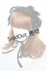 ATELIER PIERROT / レースリボンヘッドドレス (オリジナルレース)　  黒 Y-25-10-16-036-EL-AC-SZ-ZY