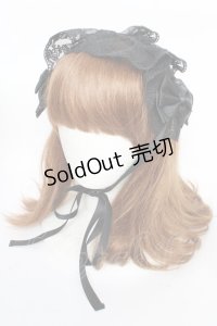 ATELIER PIERROT / レースリボンヘッドドレス (オリジナルレース)　  黒 Y-25-10-16-036-EL-AC-SZ-ZY