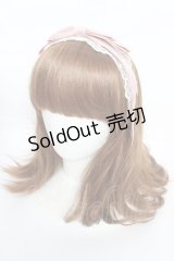 axes femme kawaii / レースリボンカチューシャ  ピンク Y-25-10-16-037-AX-AC-SZ-ZT486-F004