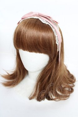 画像1: axes femme kawaii / レースリボンカチューシャ  ピンク Y-25-10-16-037-AX-AC-SZ-ZY