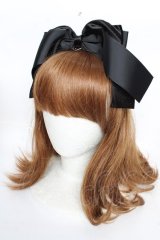 Maria pipi / グログランリボンカチューシャ  黒 Y-25-10-16-039-EL-AC-SZ-ZT486-F002