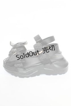 画像2: m petit by misako / AMシアーリボンサンダル  黒 Y-25-10-16-042-LO-SH-SZ-ZY