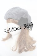 axes femme / リボン付きフェザーファーベレー 56-58cm グレー Y-25-10-18-047-AX-AC-SZ-ZY
