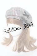 axes femme / チェック柄ベレー 57.5cm グレー Y-25-10-18-048-AX-AC-SZ-ZY