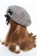画像2: axes femme / チェック柄ベレー 57.5cm グレー Y-25-10-18-048-AX-AC-SZ-ZY (2)
