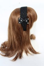 画像3: 【SALE】m petit by misako / リボンパールレースカチューシャ  中黒 Y-25-10-18-053-LO-AC-SZ-ZT486-F002 (3)