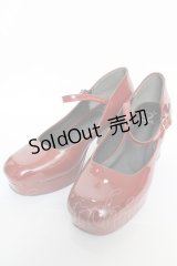 あしながおじさん / 厚底チャンキーストラップパンプス 24 ボルドー Y-25-10-18-057-PU-SH-SZ-ZT-K001