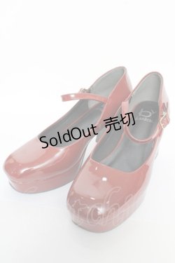 画像1: あしながおじさん / 厚底チャンキーストラップパンプス 24 ボルドー Y-25-10-18-057-PU-SH-SZ-ZT-K001