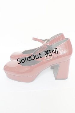 画像2: あしながおじさん / 厚底チャンキーストラップパンプス 24 ボルドー Y-25-10-18-057-PU-SH-SZ-ZT-K001