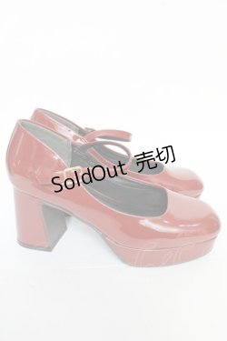 画像4: あしながおじさん / 厚底チャンキーストラップパンプス 24 ボルドー Y-25-10-18-057-PU-SH-SZ-ZT-K001