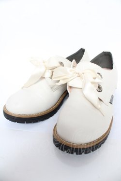画像1: YOSUKE / レースアップシューズ L アイボリー Y-25-10-18-059-PU-SH-SZ-ZY