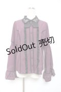 axes femme / クロスローズ刺繍ブラウス L パープル Y-25-10-18-062-AX-BL-SZ-ZY