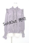 axes femme kawaii / ヴィンテージサテンブラウス M パープル Y-25-10-18-063-AX-BL-SZ-ZY