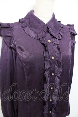 画像3: axes femme kawaii / ヴィンテージサテンブラウス M パープル Y-25-10-18-063-AX-BL-SZ-ZY