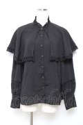 axes femme POETIQUE / ケープデザインブラウス M 黒 Y-25-10-18-069-AX-BL-SZ-ZY