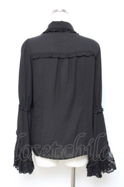 画像2: axes femme kawaii / ドットチュール姫袖ブラウス M 黒 Y-25-10-18-070-AX-BL-SZ-ZY