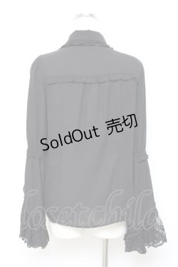 画像2: axes femme kawaii / ドットチュール姫袖ブラウス M 黒 Y-25-10-18-070-AX-BL-SZ-ZY