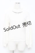axes femme / ビジューニットプルオーバー M 白 Y-25-10-18-071-AX-TO-SZ-ZI