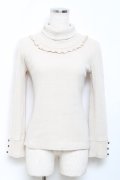 axes femme / ネックレス風ハイネックテレコカットソー M ベージュ Y-25-10-18-075-AX-TO-SZ-ZY
