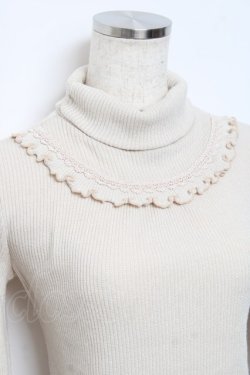 画像3: axes femme / ネックレス風ハイネックテレコカットソー M ベージュ Y-25-10-18-075-AX-TO-SZ-ZY