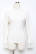 axes femme / レース使いリブニットプルオーバー M 白 Y-25-10-18-076-AX-TO-SZ-ZY