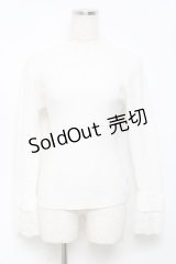 axes femme / レース使いリブニットプルオーバー M 白 Y-25-10-18-076-AX-TO-SZ-ZY