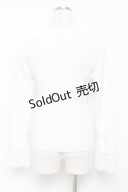 画像2: axes femme / レース使いリブニットプルオーバー M 白 Y-25-10-18-076-AX-TO-SZ-ZY