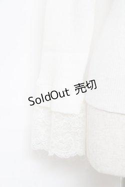 画像3: axes femme / レース使いリブニットプルオーバー M 白 Y-25-10-18-076-AX-TO-SZ-ZY