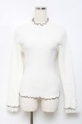 axes femme / 袖レースメローニットプルオーバー F 白 Y-25-10-18-077-AX-TO-SZ-ZY