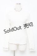 axes femme / 袖レースメローニットプルオーバー F 白 Y-25-10-18-077-AX-TO-SZ-ZI