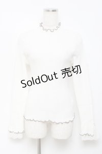 axes femme / 袖レースメローニットプルオーバー F 白 Y-25-10-18-077-AX-TO-SZ-ZI