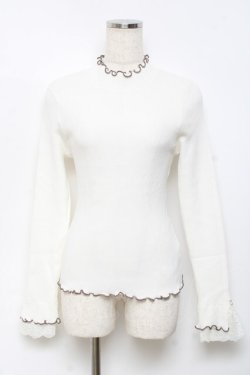 画像1: axes femme / 袖レースメローニットプルオーバー F 白 Y-25-10-18-077-AX-TO-SZ-ZY