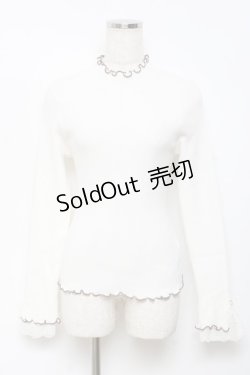 画像1: axes femme / 袖レースメローニットプルオーバー F 白 Y-25-10-18-077-AX-TO-SZ-ZI