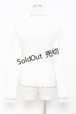画像2: axes femme / 袖レースメローニットプルオーバー F 白 Y-25-10-18-077-AX-TO-SZ-ZI