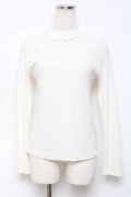axes femme / /レース切替リブプルオーバー M 白 Y-25-10-18-078-AX-TO-SZ-ZY