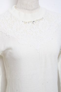 画像3: axes femme / /レース切替リブプルオーバー M 白 Y-25-10-18-078-AX-TO-SZ-ZY