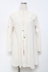 axes femme / 肩レースカットカーディガン M 生成り Y-25-10-18-079-AX-TO-SZ-ZI