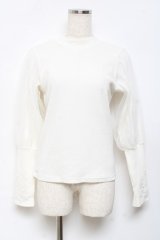 axes femme POETIQUE / ボリュームチュール袖プルオーバー M 生成り Y-25-10-18-086-AX-TO-SZ-ZI